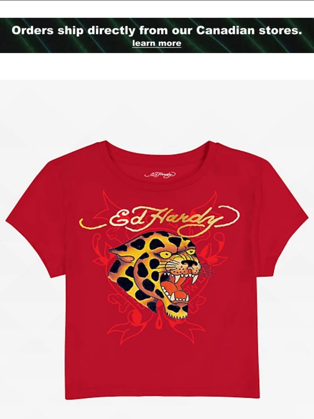 Ed Hardy crop T-shirt leopard cherry M 🐆
